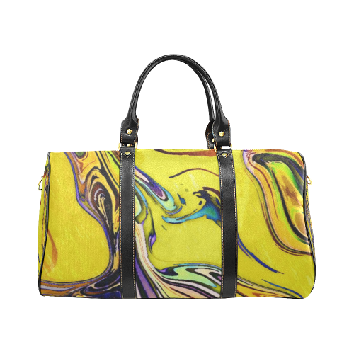 Yellow marble New Waterproof Travel Bag/Small (Model 1639)