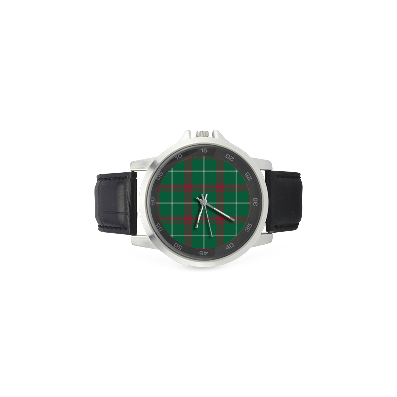 Welsh National Tartan Unisex Stainless Steel Leather Strap Watch(Model 202)