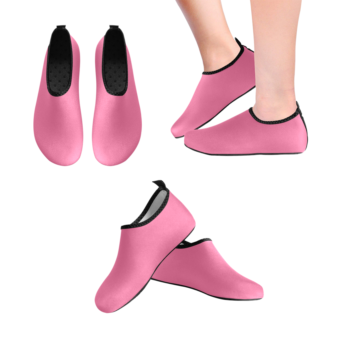 color French pink Women's Slip-On Water Shoes (Model 056)