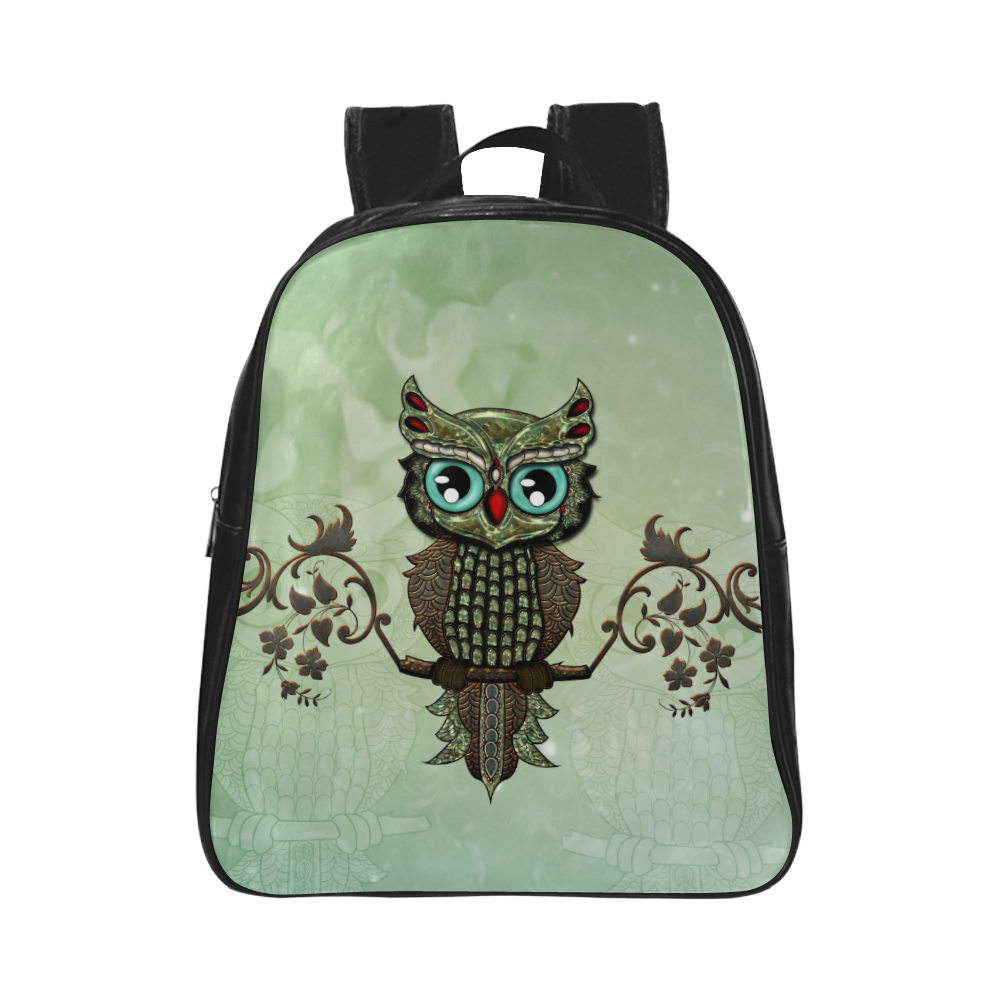 Wonderful owl, diamonds School Backpack (Model 1601)(Small)