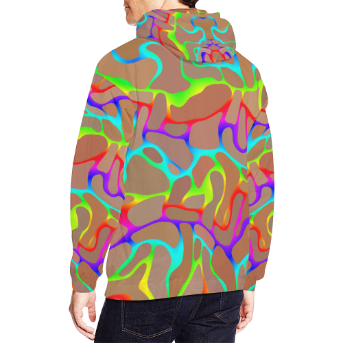 Colorful wavy shapes All Over Print Hoodie for Men (USA Size) (Model H13)