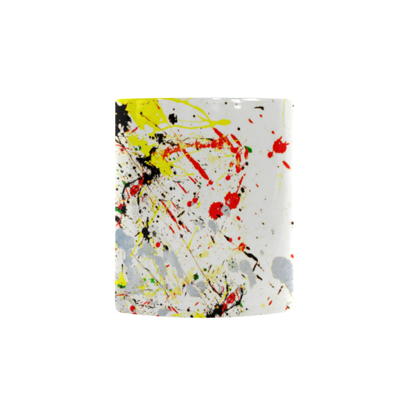 Black, Red, Yellow Paint Splatter Custom Morphing Mug (11oz)