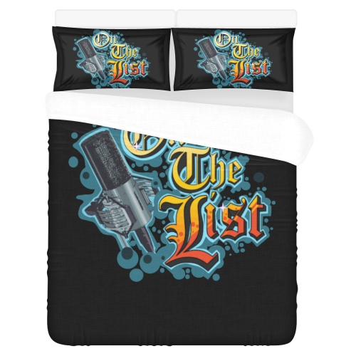 On The List Microphone Logo Blanket Set from The Eddie Warner Story 3-Piece Bedding Set
