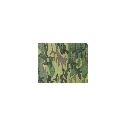 Military Camo Green Woodland Camouflage Mini Bifold Wallet (Model 1674)