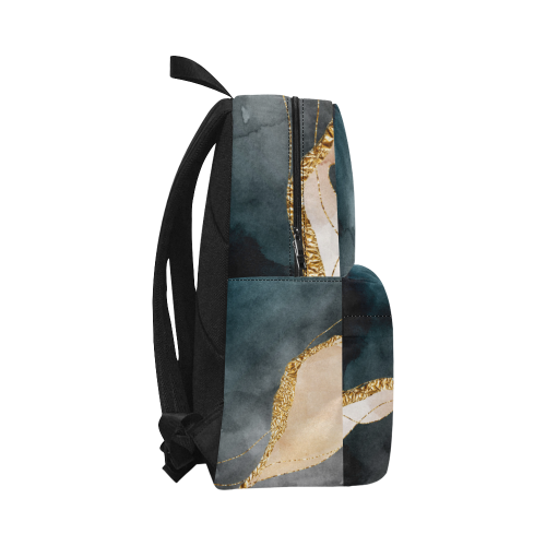black and gold Unisex Classic Backpack (Model 1673)