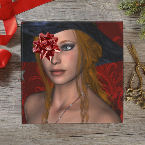 Beautiful steampunk lady, awesome hat Gift Wrapping Paper 58"x 23" (2 Rolls)