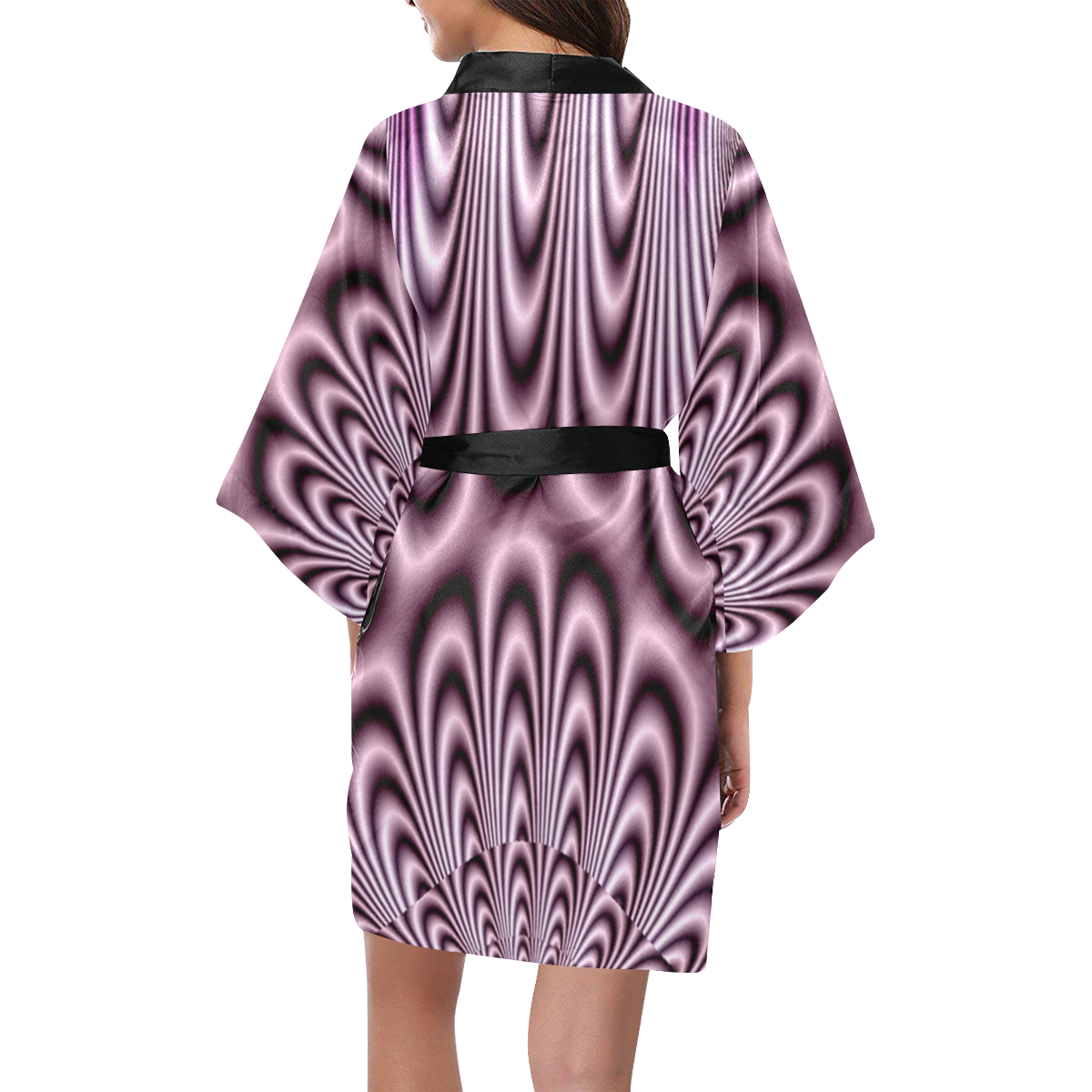 Soft Lilac Fractal Kimono Robe