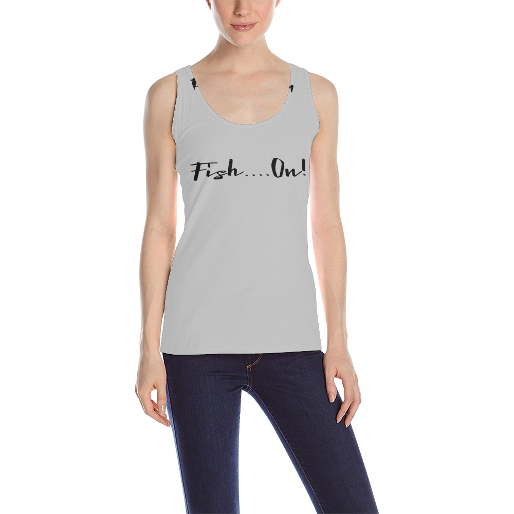Fish on  -black- seagull All Over Print Tank Top for Women (Model T43)