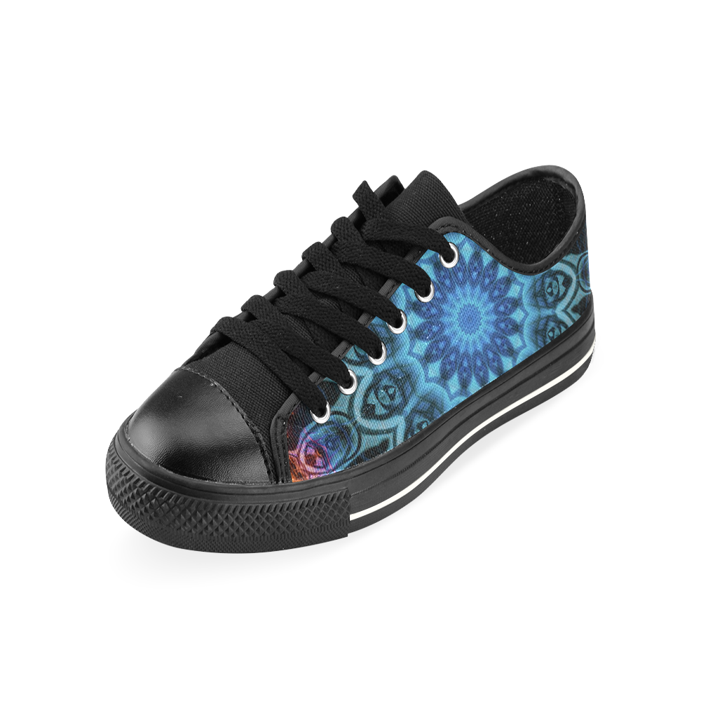 MANDALA SKY ON FIRE Low Top Canvas Shoes for Kid (Model 018)