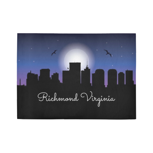 Richmond Virginia Night Skyline Area Rug7'x5'