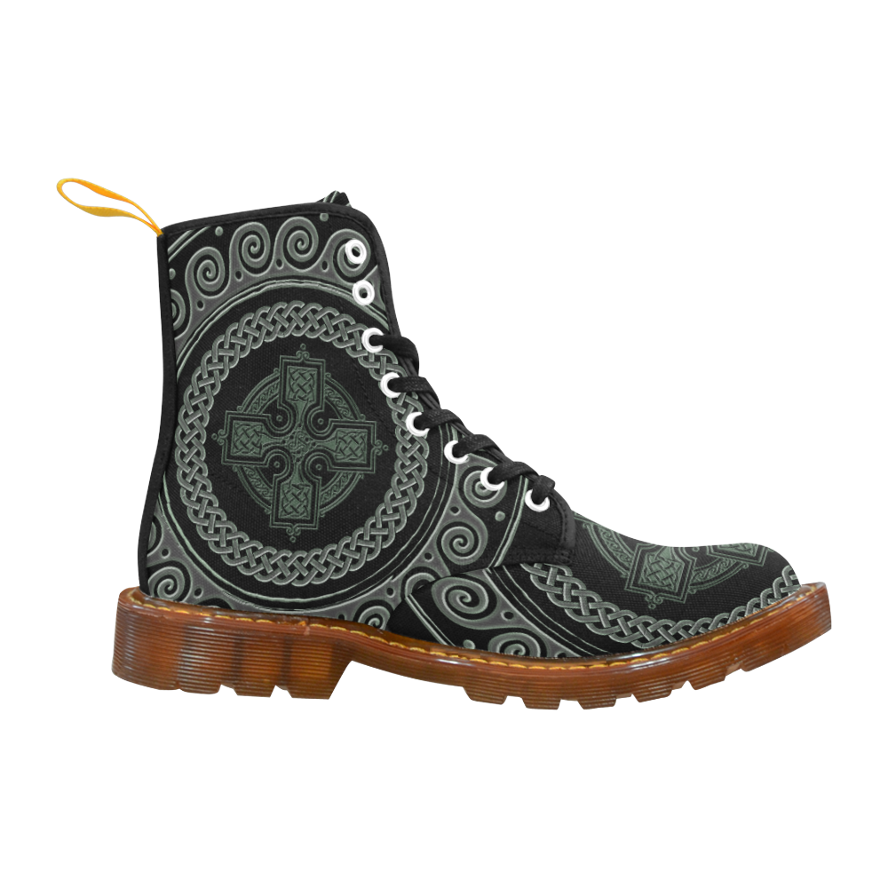 Celtic Cross With Pattern Custom Canvas Boots For Women Model 1203H