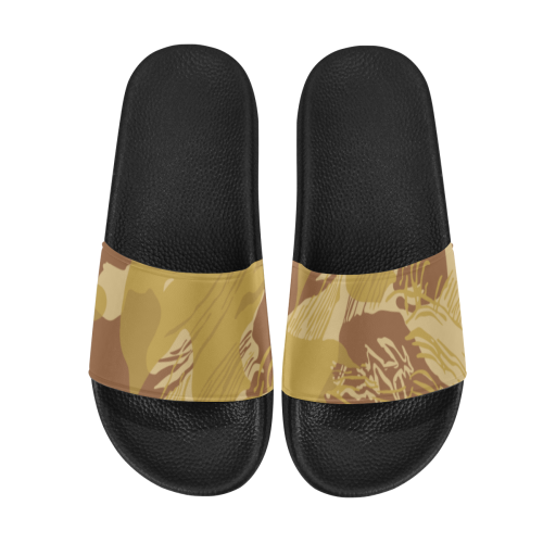 Rhodesian Brushstroke Arid camouflage Women's Slide Sandals (Model 057)