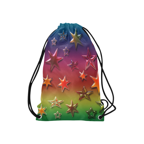 Rainbow Stars Small Drawstring Bag Model 1604 (Twin Sides) 11"(W) * 17.7"(H)