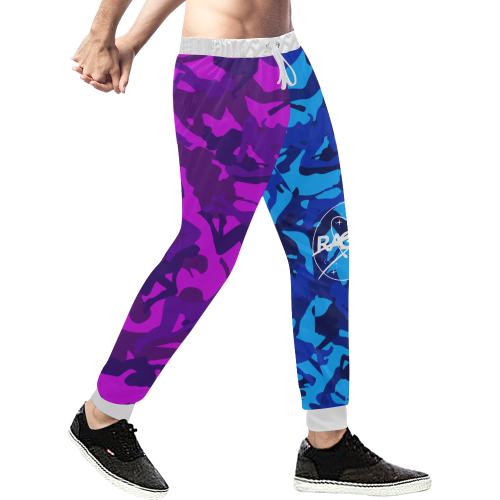 space virginz camo purple/ blue joggers Men's All Over Print Sweatpants (Model L11)