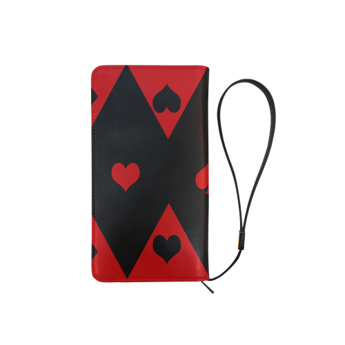 Black Red Play Card Shapes Men's Clutch Purse （Model 1638）