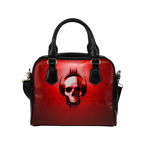 Cool Skulls Ultra Red Metallic Shoulder Handbag (Model 1634)