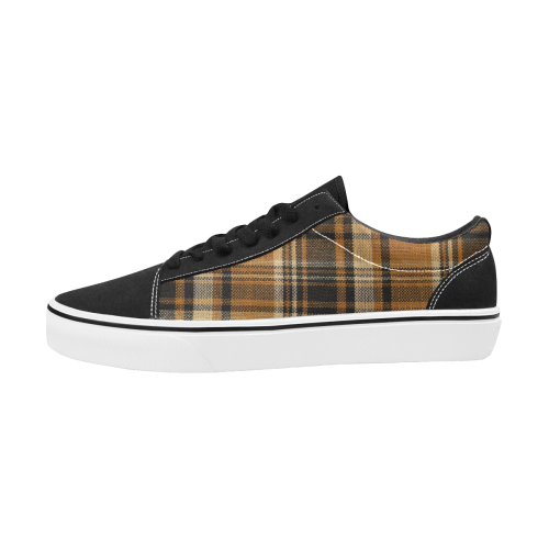 TARTAN DESIGN Men's Low Top Skateboarding Shoes (Model E001-2)