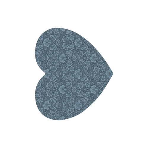 damask blue Heart-shaped Mousepad