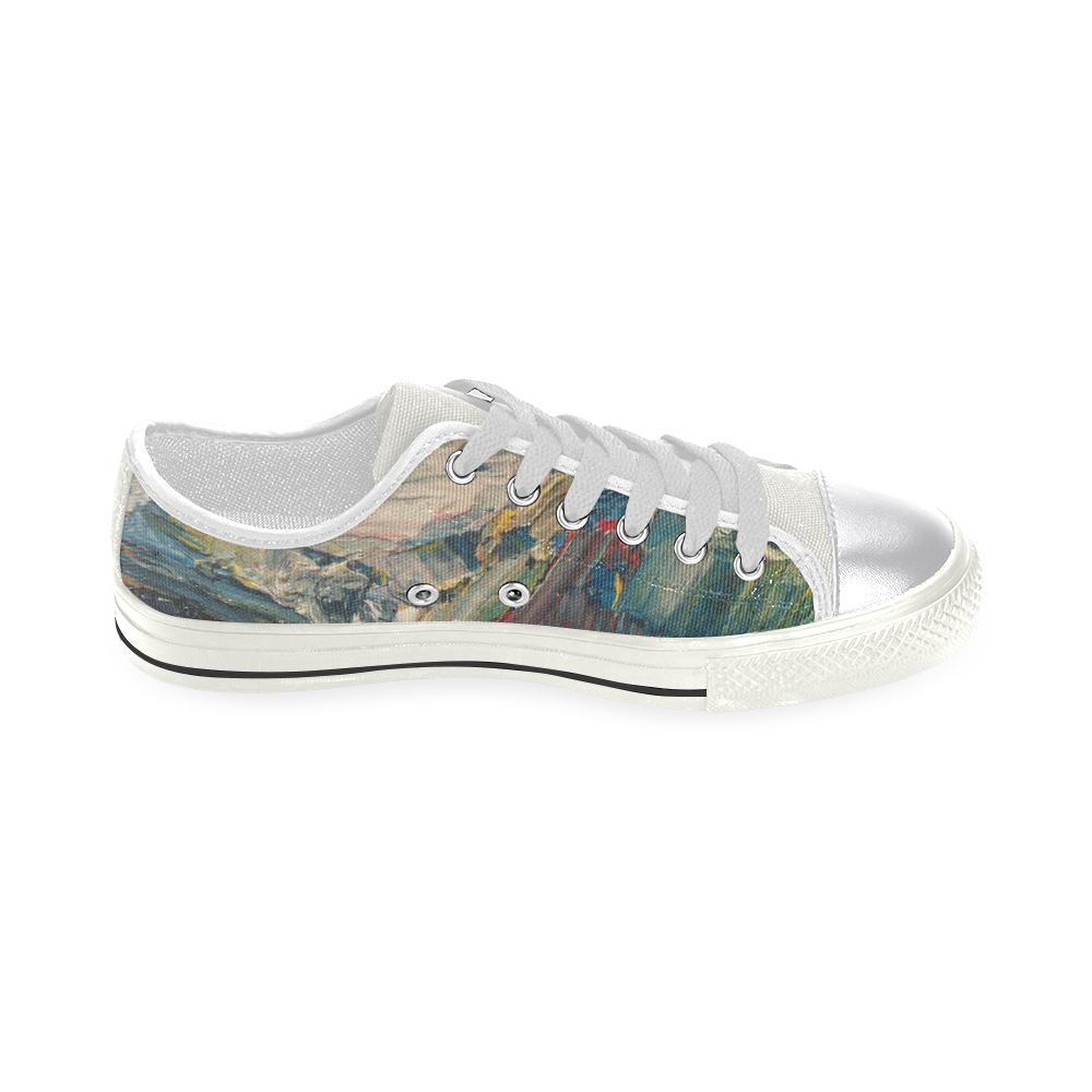 Mountains painting Women's Classic Canvas Shoes (Model 018)