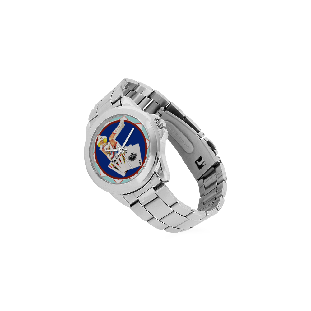 LasVegasIcons Poker Chip - Sassy Sally Unisex Stainless Steel Watch(Model 103)