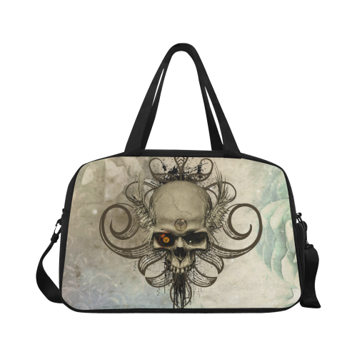 Creepy skull, vintage background Fitness Handbag (Model 1671)