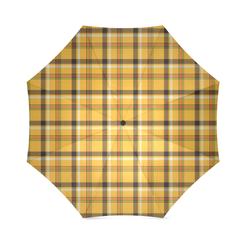 Yellow Tartan (Plaid) Foldable Umbrella (Model U01)