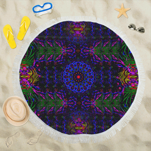 Birth of a rainbow Circular Beach Shawl 59"x 59"