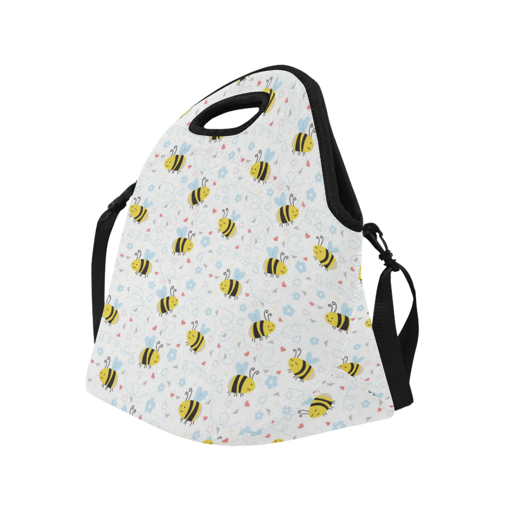 Cute Bee Pattern Neoprene Lunch Bag/Large (Model 1669)