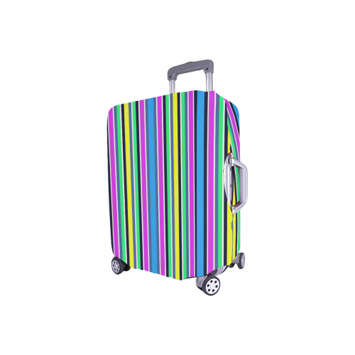 Vivid Colored Stripes 1 Luggage Cover/Small 18"-21"