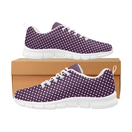 Burgundy polka dots Women's Breathable Running Shoes (Model 055)