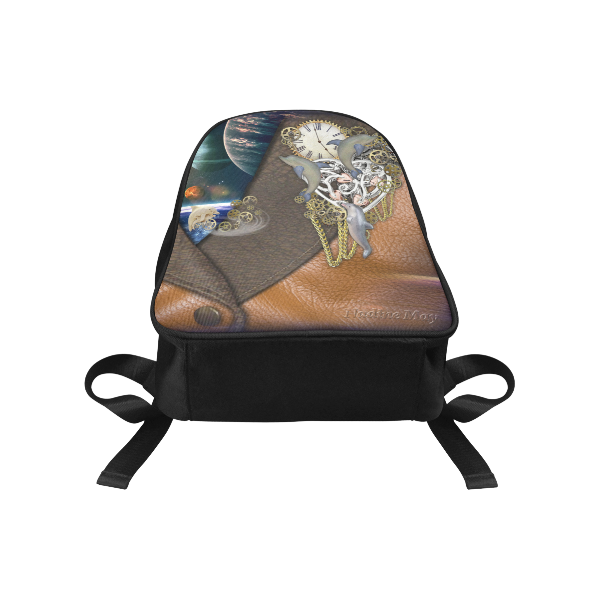 Our dimension of Time Fabric School Backpack (Model 1682) (Medium)