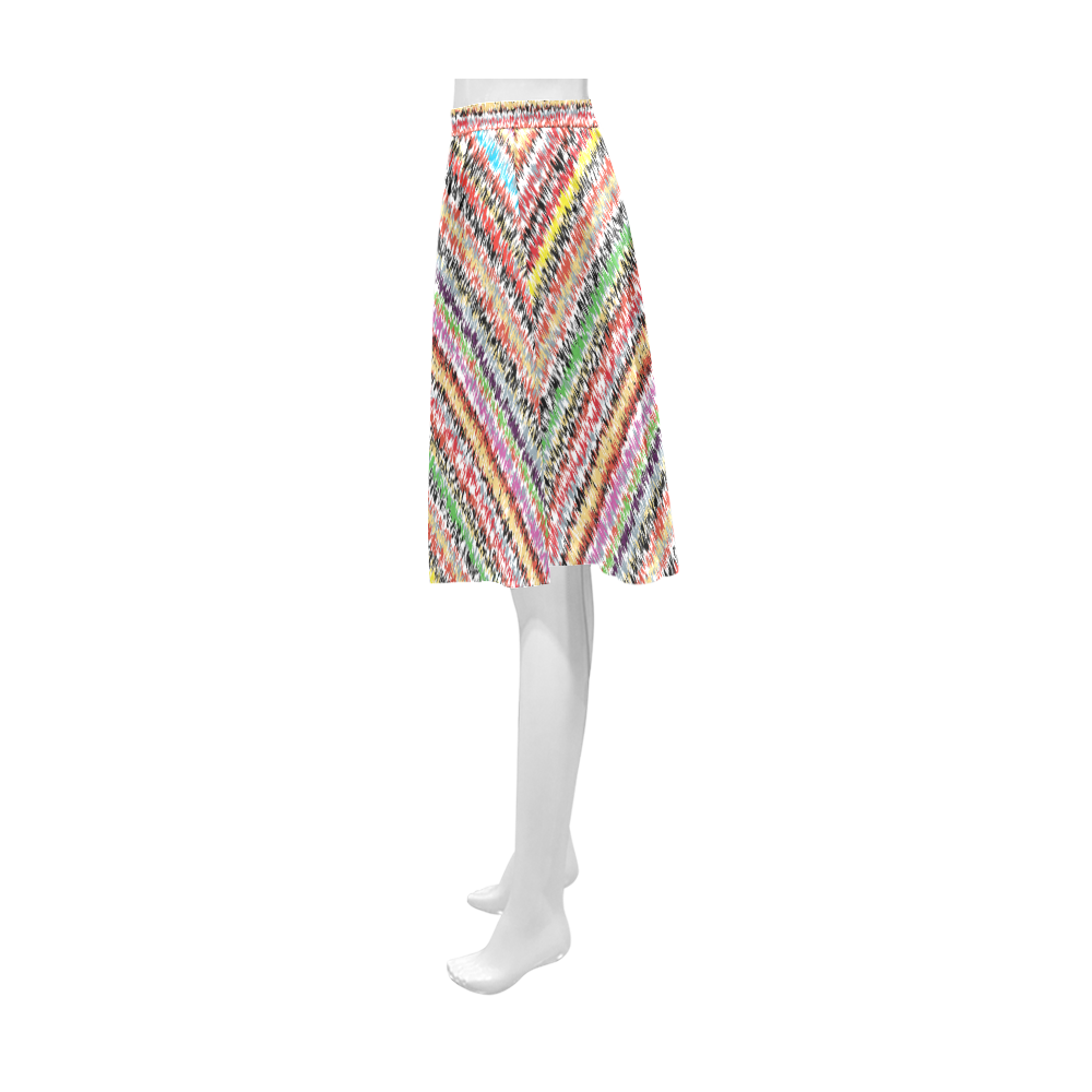 Patterns of colorful lines Athena Women's Short Skirt (Model D15)