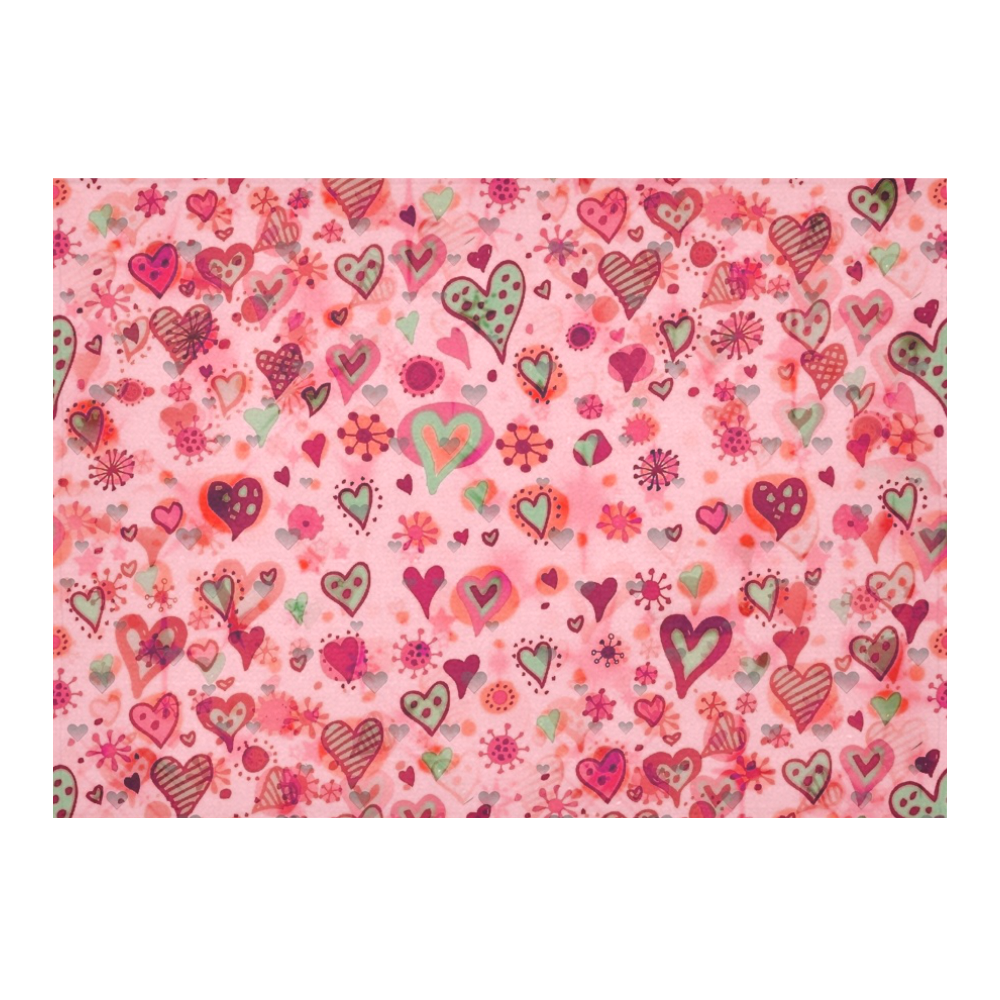 Love Pattern by K.Merske Cotton Linen Tablecloth 60"x 84"