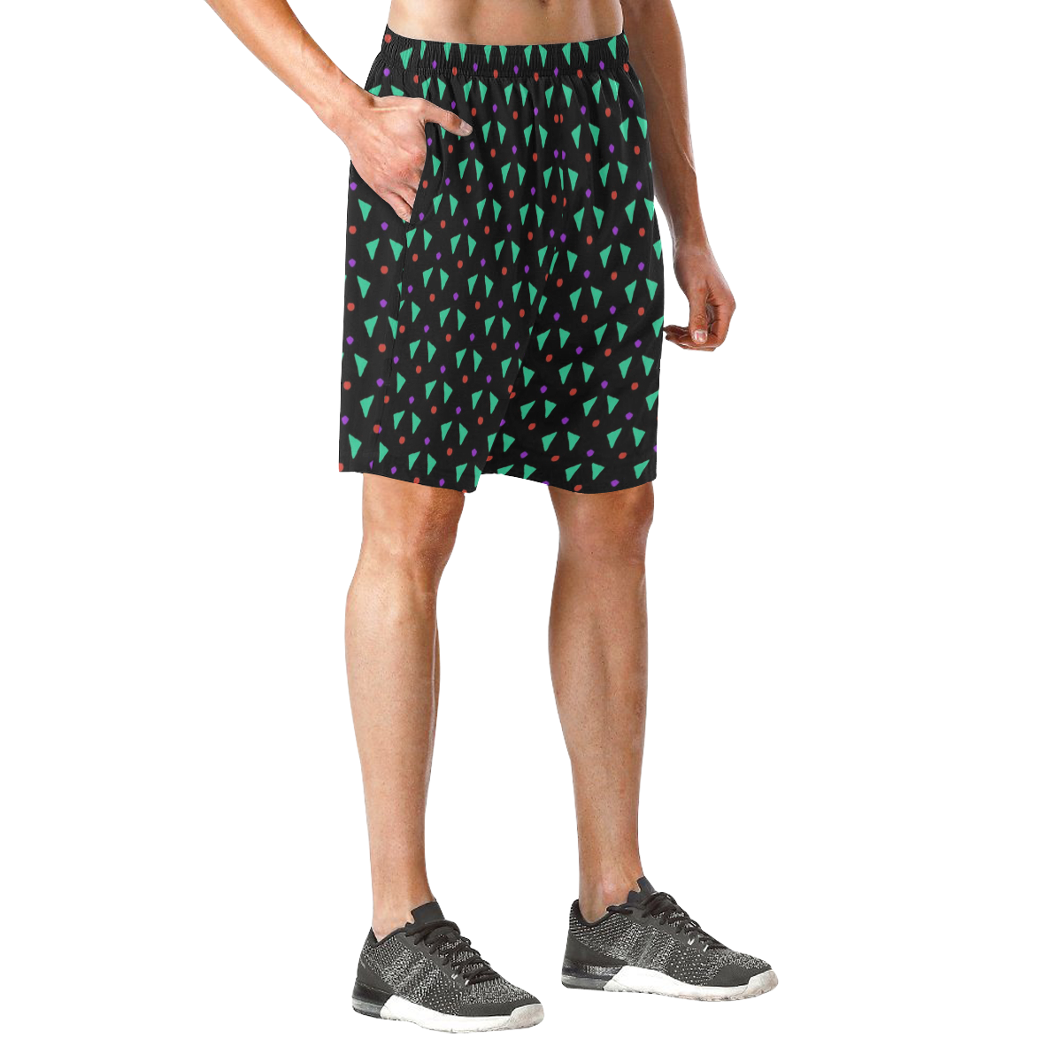 Funny Doodle Pattern 2B by JamColors Men's All Over Print Elastic Beach Shorts (Model L20)