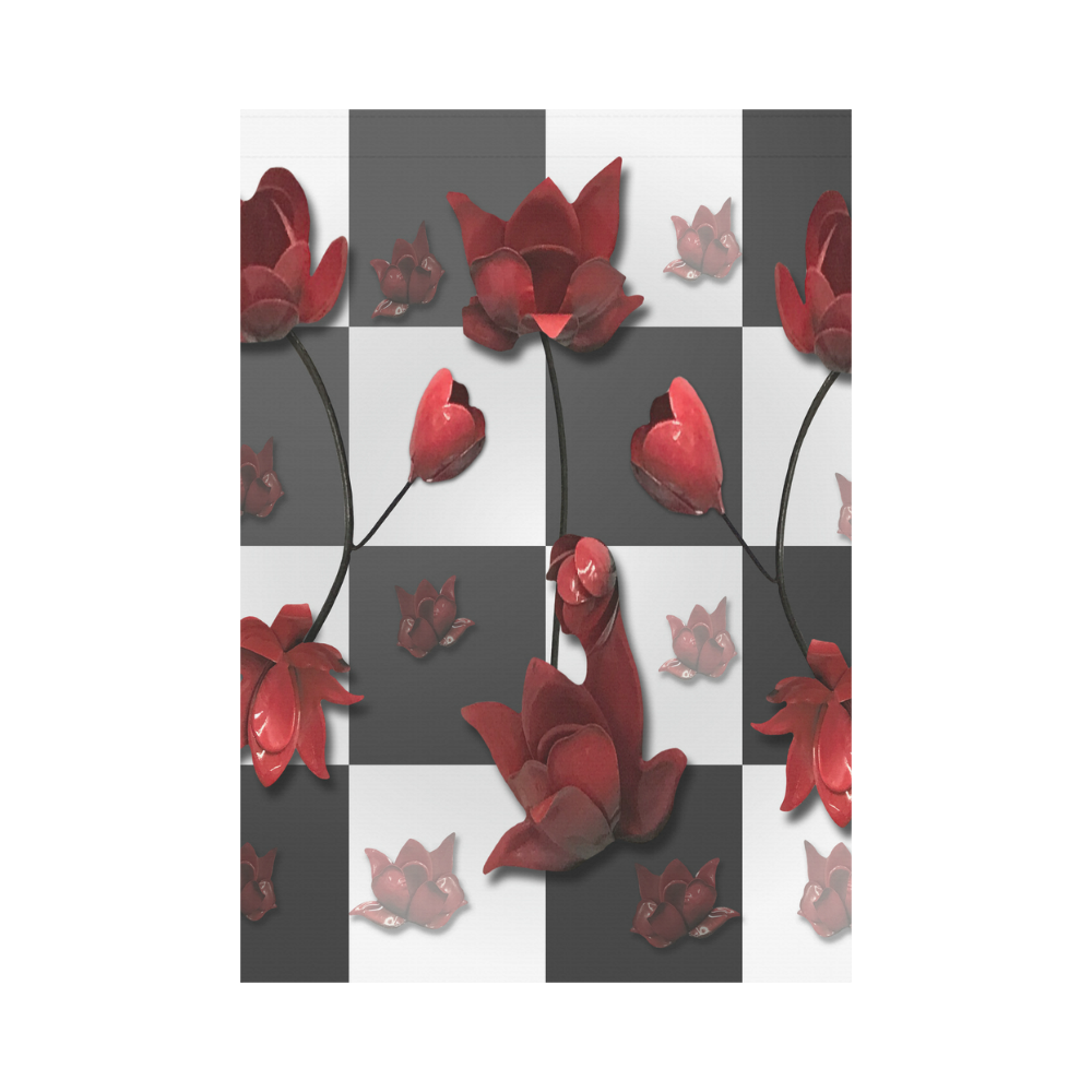 Burnt Crimson Flora Garden Flag 28''x40'' （Without Flagpole）