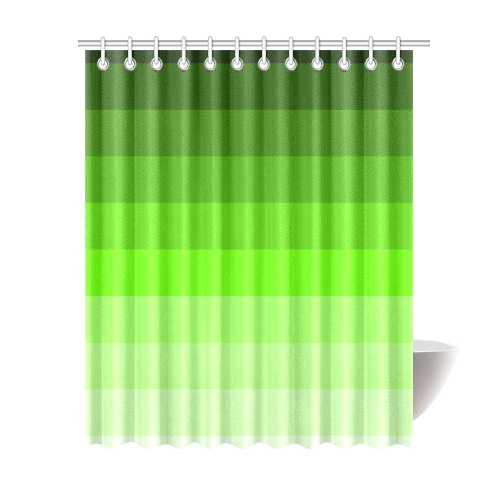 Green stripes Shower Curtain 69"x84"
