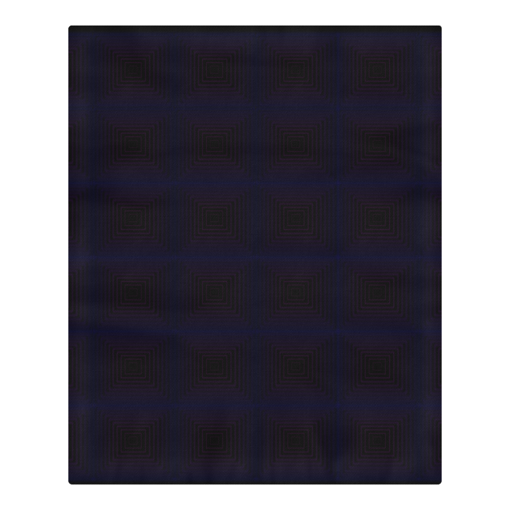 Royal blue on black squares 3-Piece Bedding Set