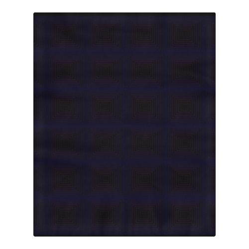 Royal blue on black squares 3-Piece Bedding Set