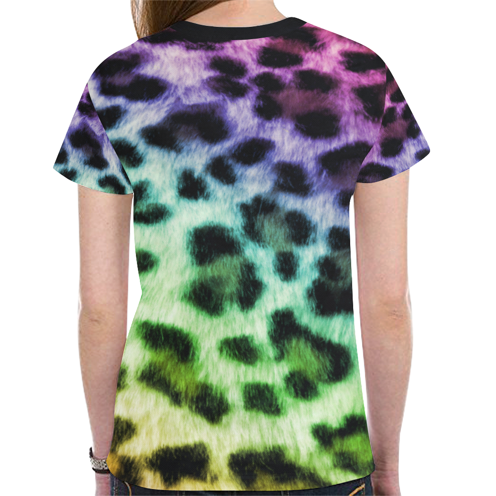 Leopard New All Over Print T-shirt for Women (Model T45)