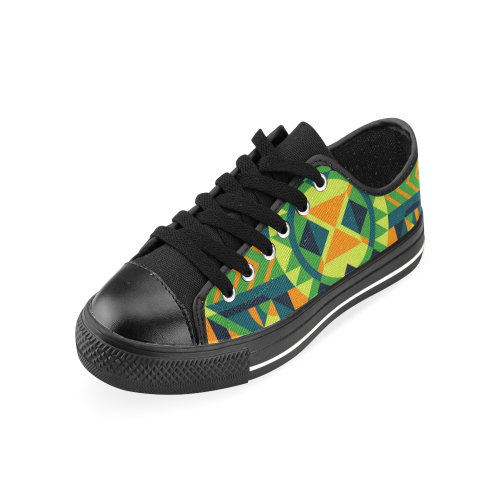 Modern Geometric Pattern Low Top Canvas Shoes for Kid (Model 018)