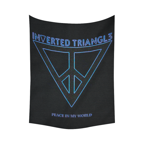 Occult Inverted Triangles Black Light Cotton Linen Wall Tapestry 60"x 80"