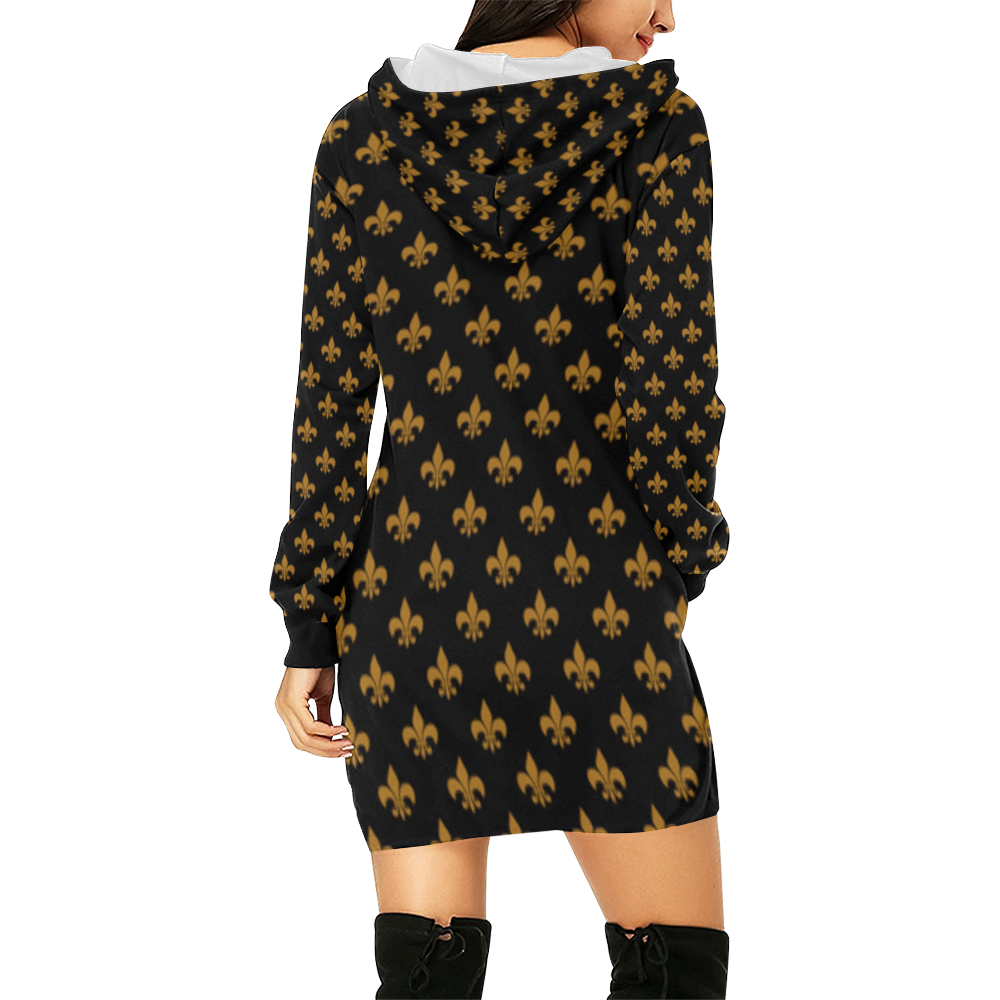 Saints Hoodie Dress All Over Print Hoodie Mini Dress (Model H27)