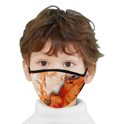 Sorf red flowers with butterflies Mouth Mask (60 Filters Included) (Non-medical Products)