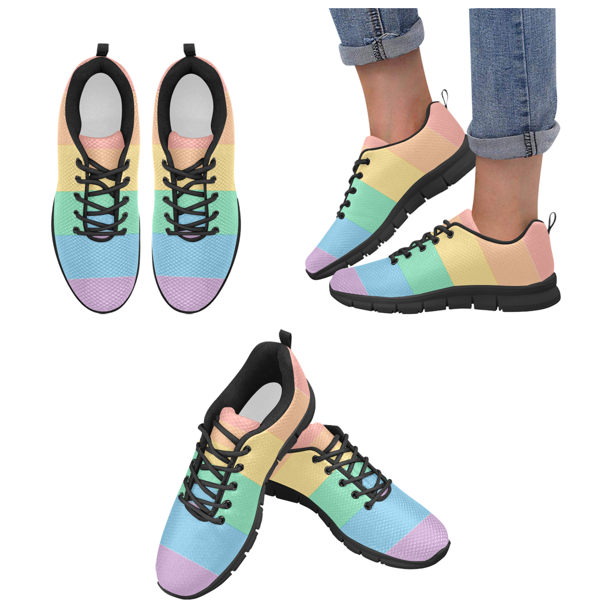 LGBT flag Women's Breathable Running Shoes (Model 055)