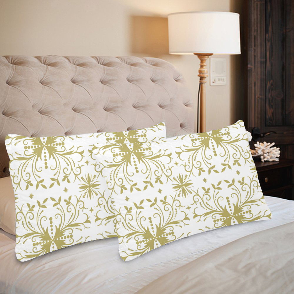 floral damask Custom Pillow Case 20"x 30" (One Side) (Set of 2)