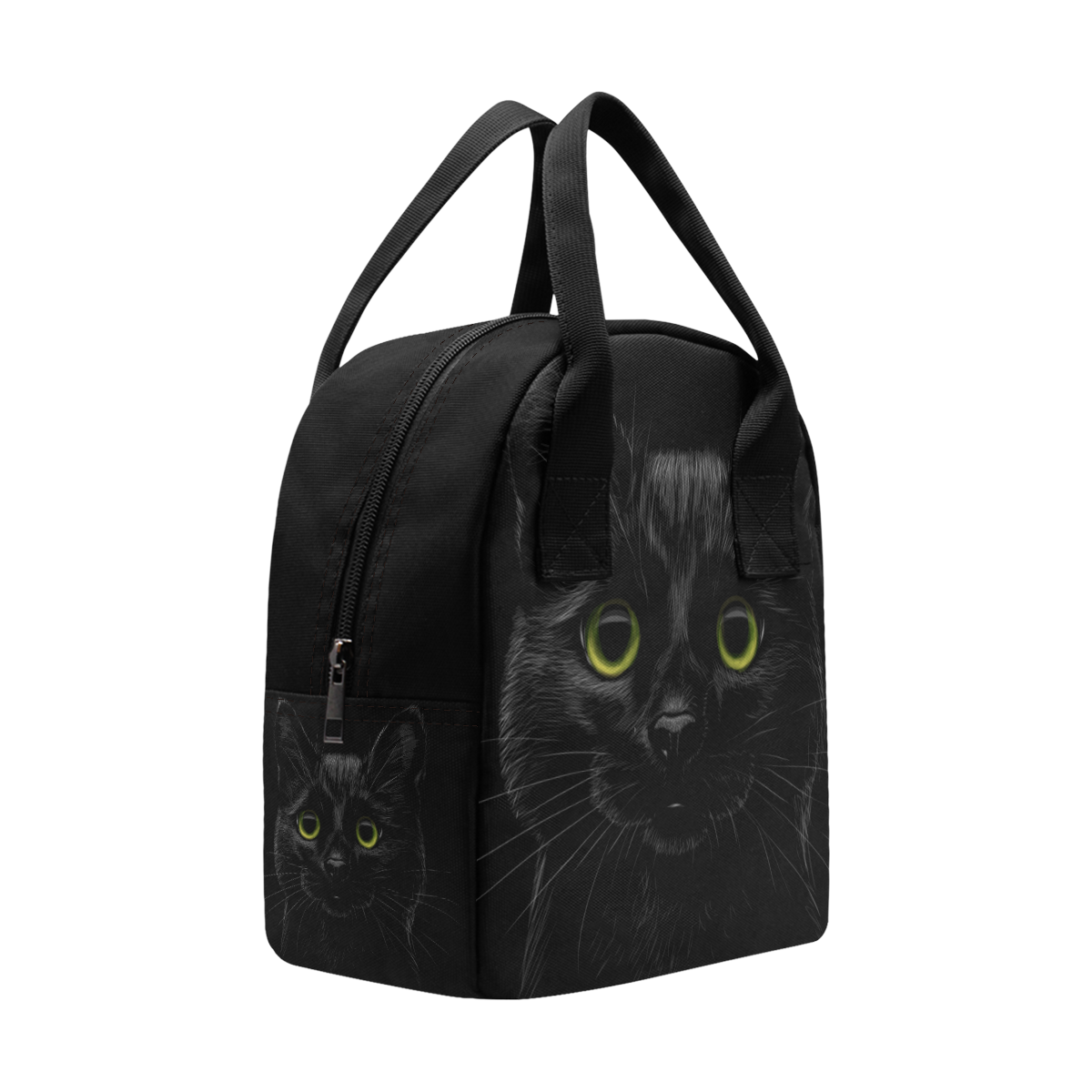Black Cat Zipper Lunch Bag (Model 1689)