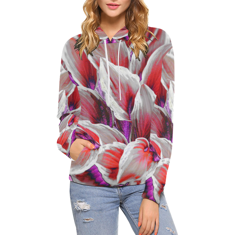 leafs_abstract 18 All Over Print Hoodie for Women (USA Size) (Model H13)