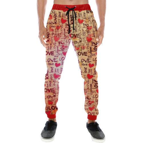 Love Pattern by K.Merske Men's All Over Print Sweatpants/Large Size (Model L11)