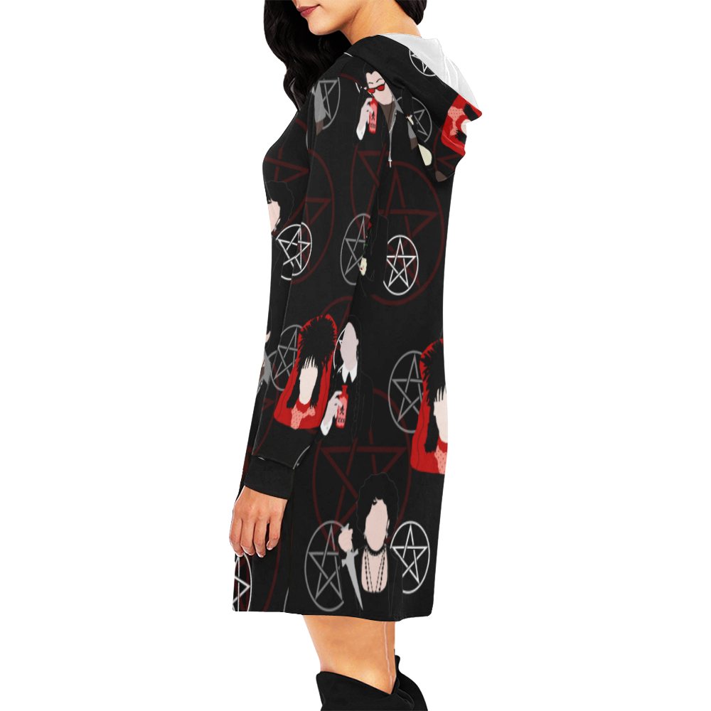 Weird Girls All Over Print Hoodie Mini Dress (Model H27)