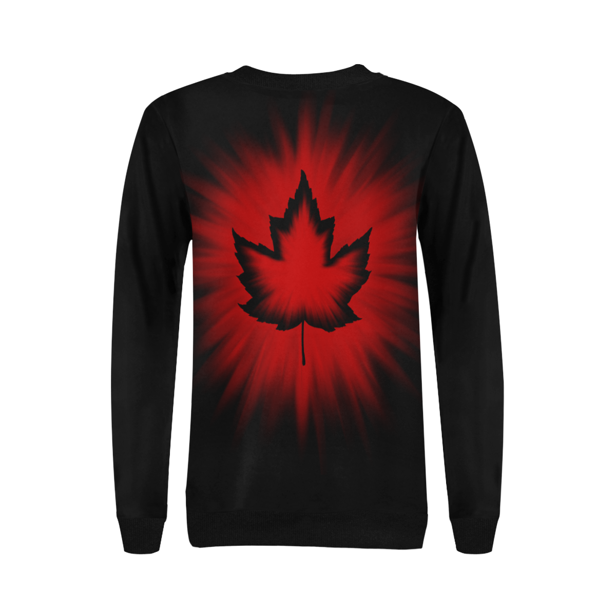 Cool Canada Sweatshirts New Women's Rib Cuff Crew Neck Sweatshirt (Model H34)